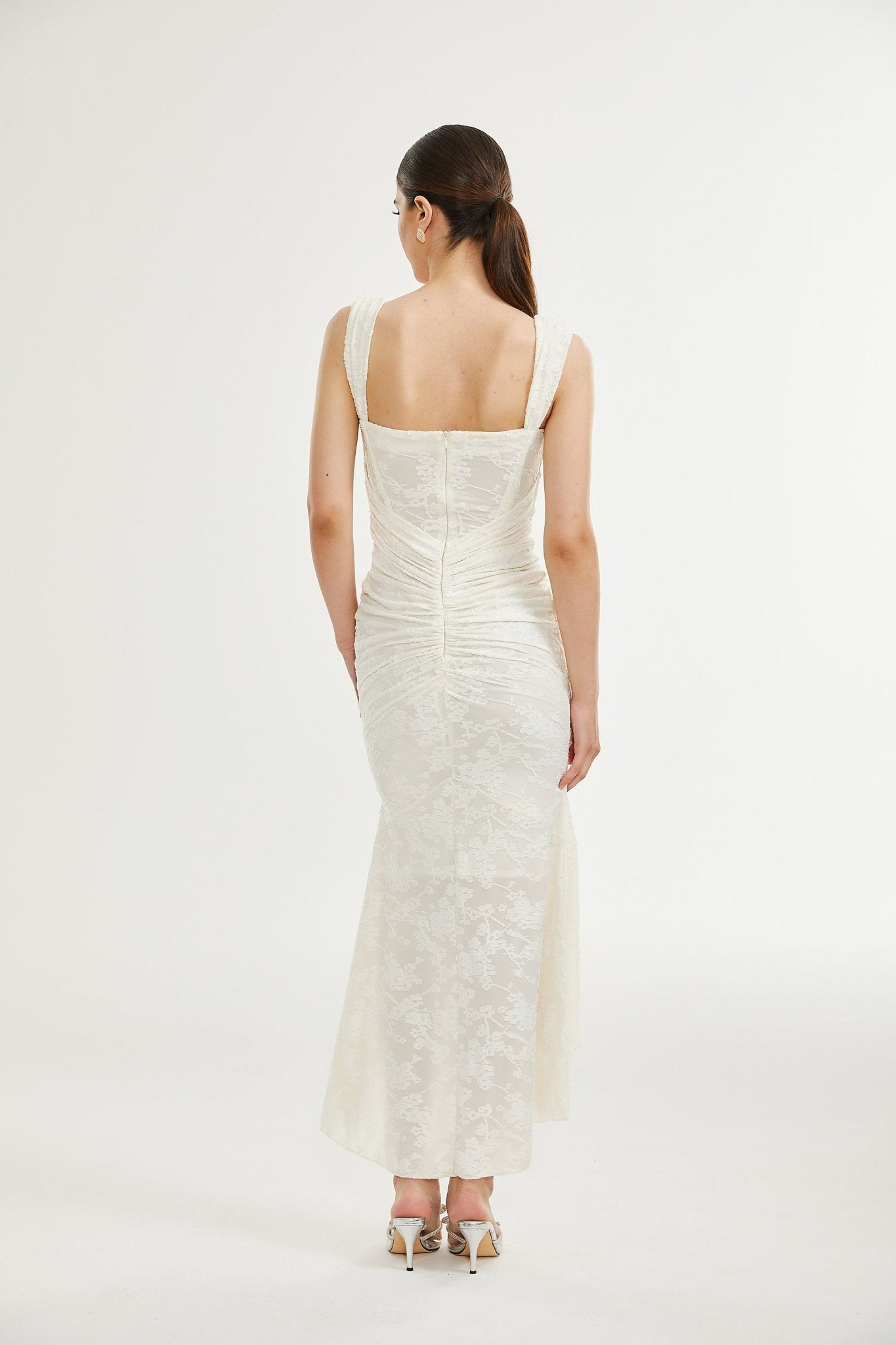 Raya | Elegant Blommig Jacquard Klänning