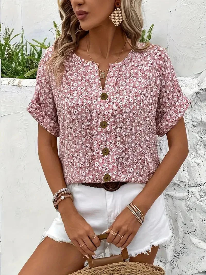 Wolena | Vildblomma Notch Blus