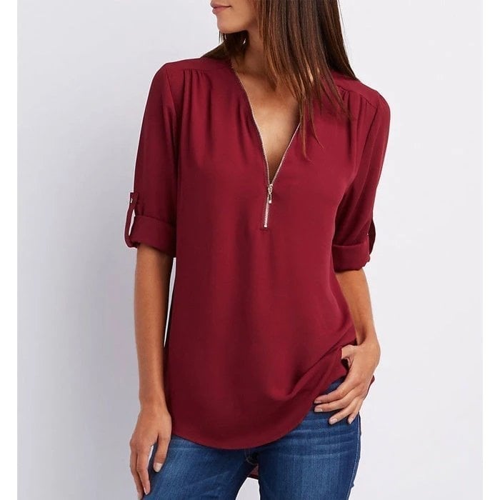 Gwen | Chic Dragkedja Blus