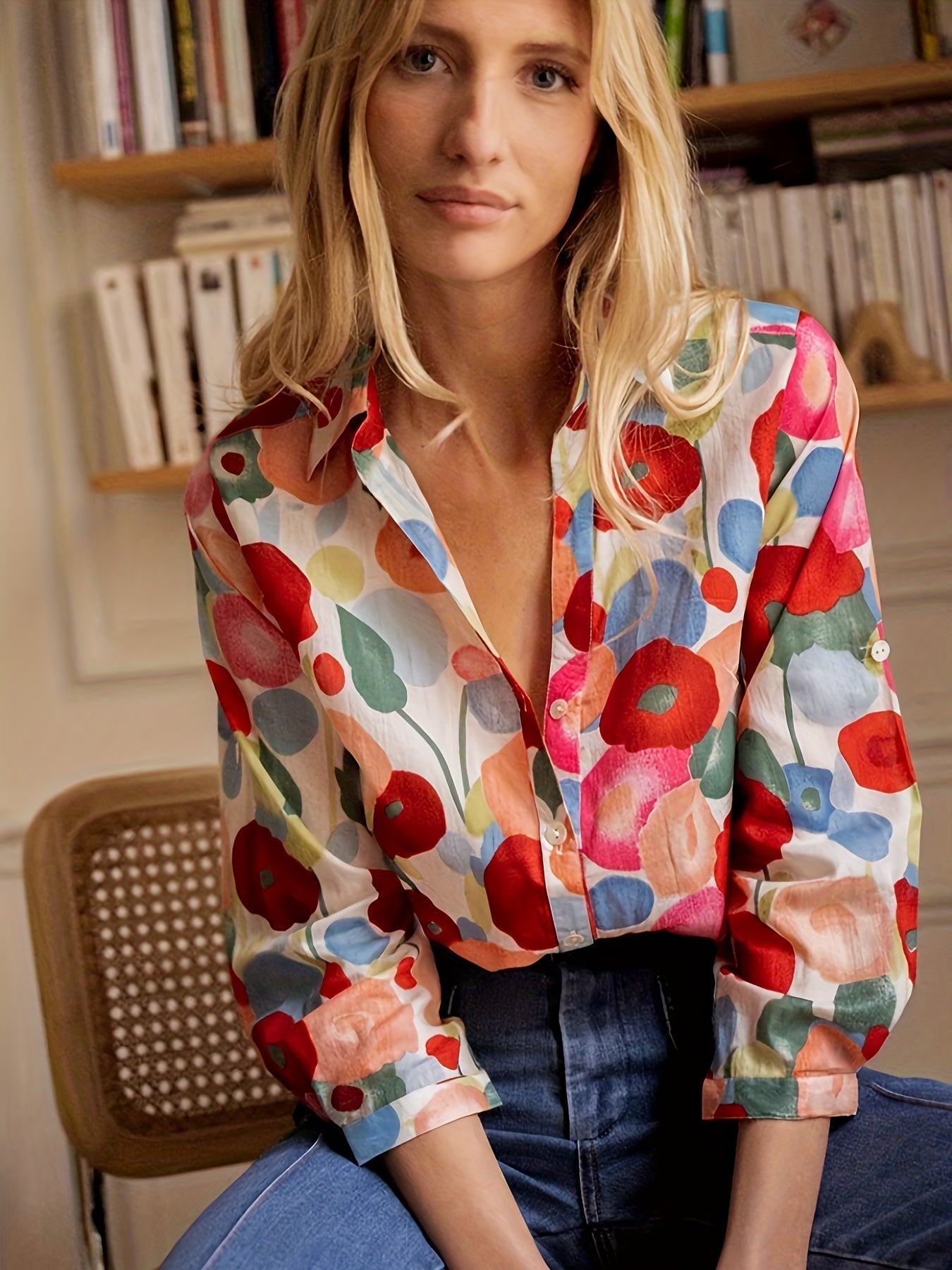 Mylene | Färgglad Blus med Blommor