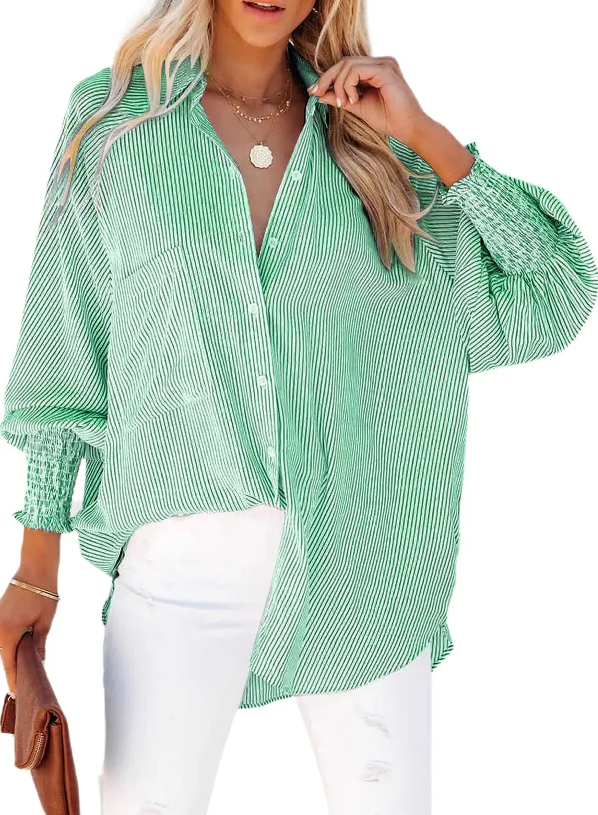 Jillian | Elegant Randig Skjorta