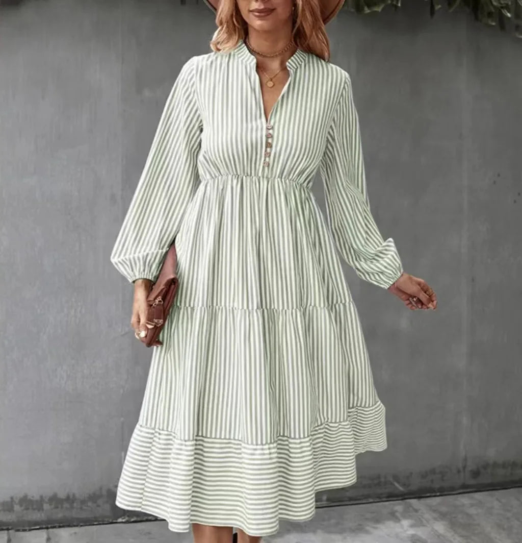 Kaitlyn | Retro Randig Maxi Klänning