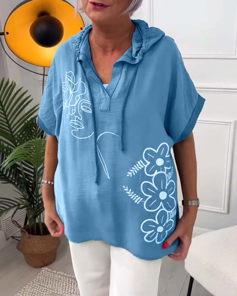 Lory | Blommig Huva Blus