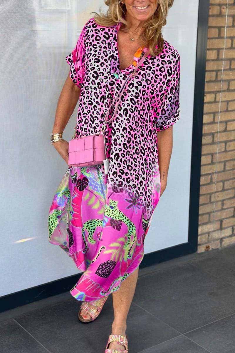 Zella | Avslappnad Leopardmönstrad Klänning