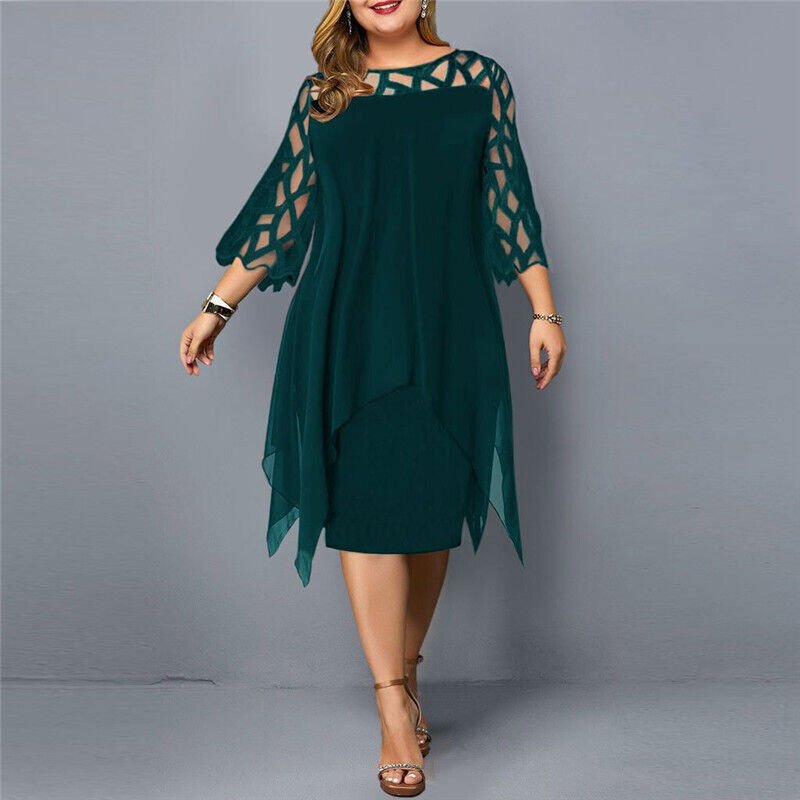 Kaycie | Chic Curvy Midi Klänning