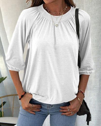 Lauren | Klassisk T-shirt med 3/4 ärm