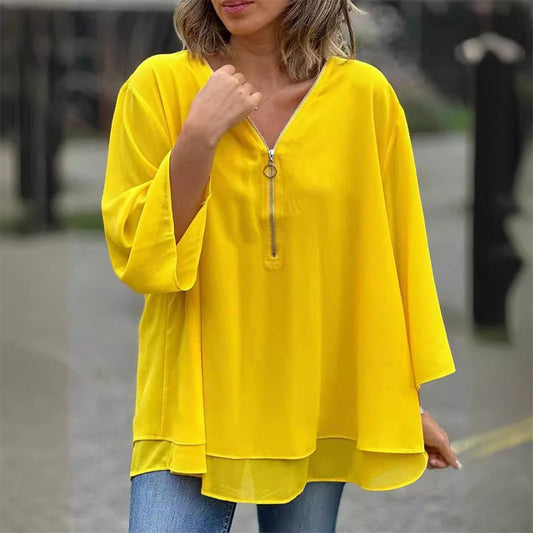 Lorelai | Chiffon Dragkedja Blus
