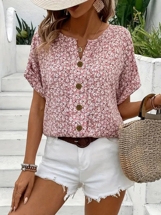 Wolena | Vildblomma Notch Blus