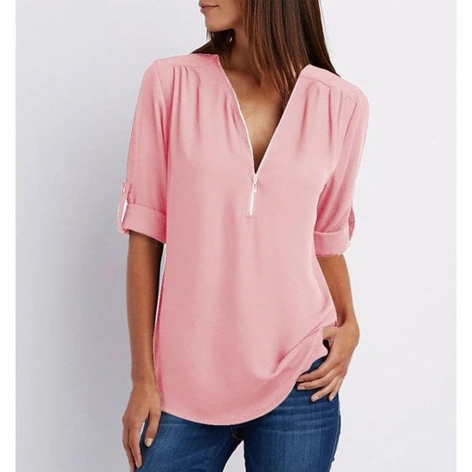 Gwen | Chic Dragkedja Blus