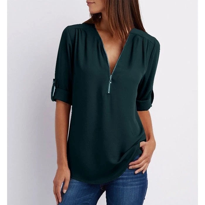 Gwen | Chic Dragkedja Blus