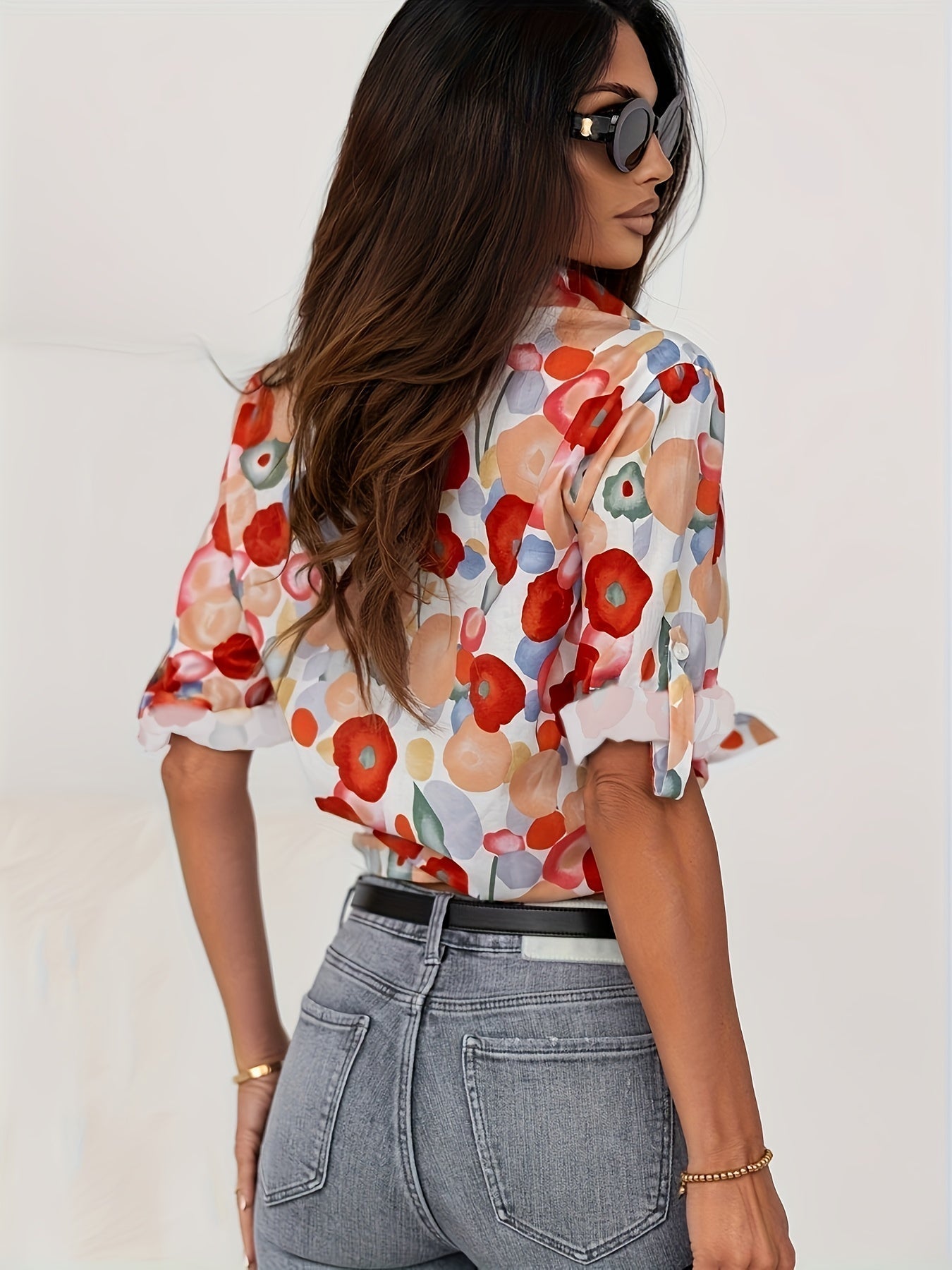 Mylene | Färgglad Blus med Blommor