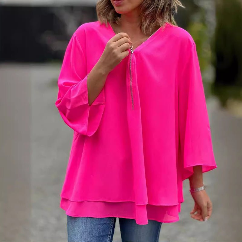Lorelai | Chiffon Dragkedja Blus