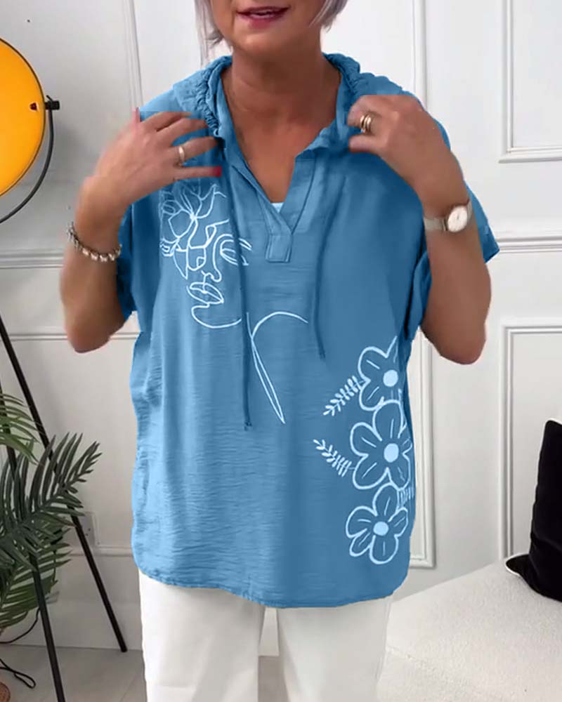Lory | Blommig Huva Blus