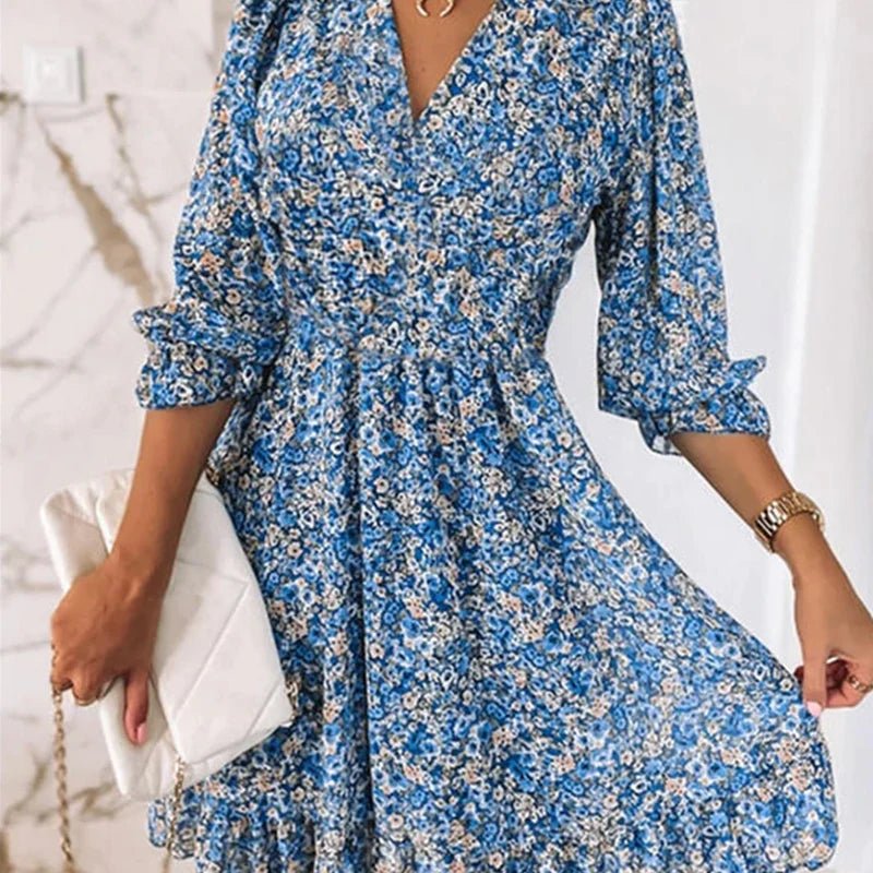 Sunna - Elegant Blommig Klänning
