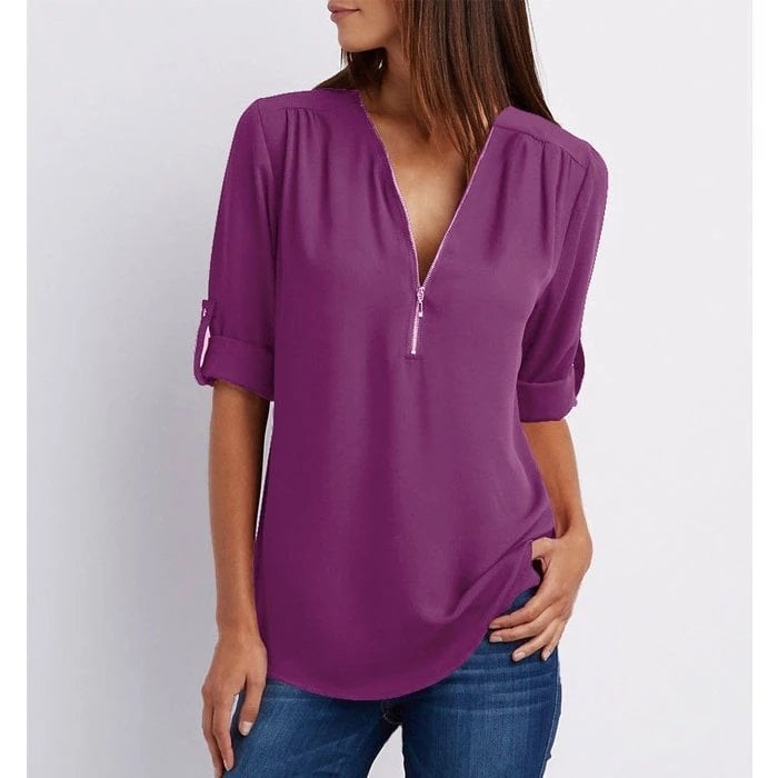 Gwen | Chic Dragkedja Blus