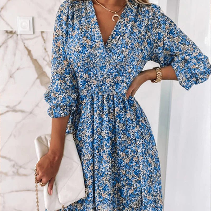Sunna - Elegant Blommig Klänning