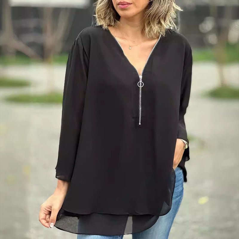 Lorelai | Chiffon Dragkedja Blus