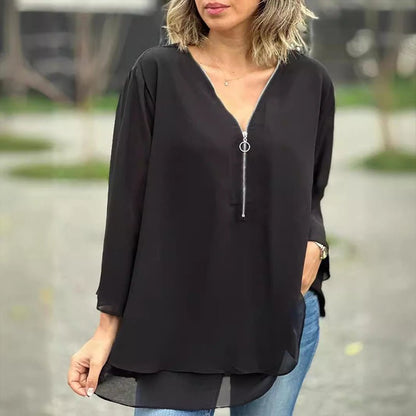 Lorelai | Chiffon Dragkedja Blus