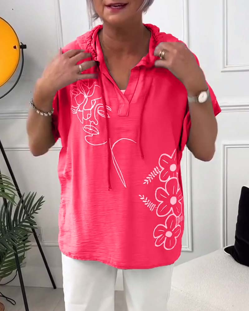 Lory | Blommig Huva Blus