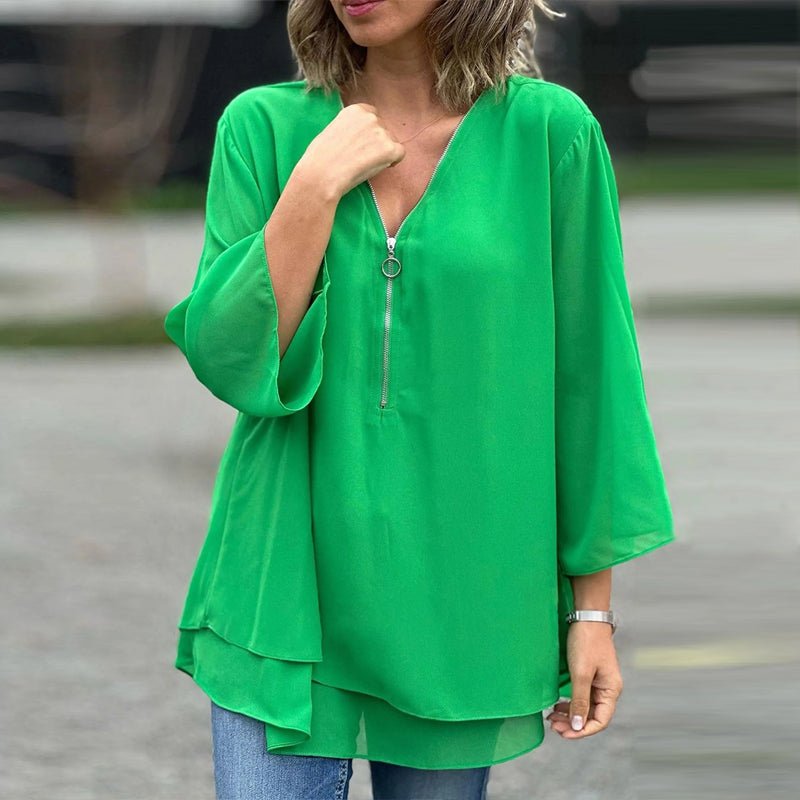 Lorelai | Chiffon Dragkedja Blus