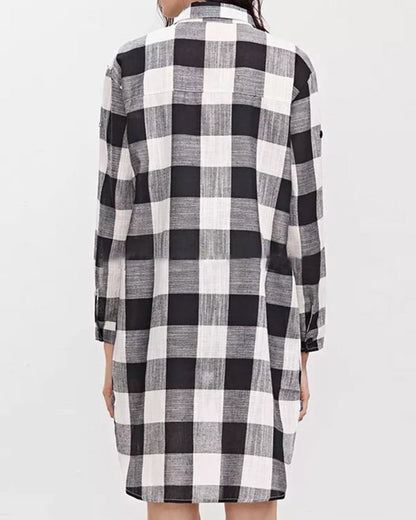 Ingrid | Flowy Rutig Skjorta