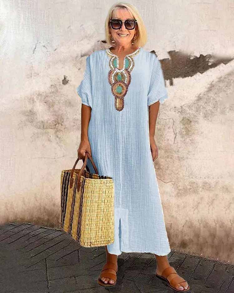 Leilany | Broderad Skönhet Klänning