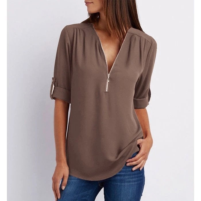 Gwen | Chic Dragkedja Blus