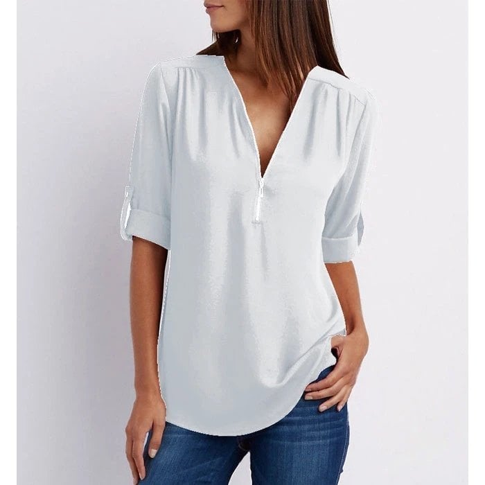 Gwen | Chic Dragkedja Blus