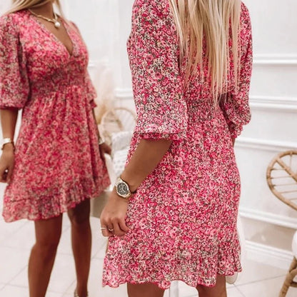 Sunna - Elegant Blommig Klänning