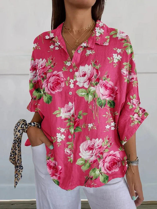 Sofie | Rosig Blommig Blus