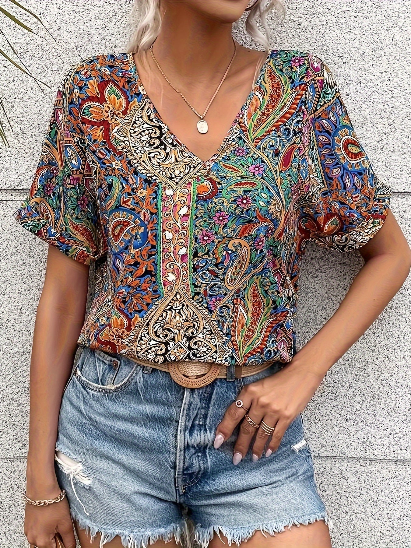 Sara | Månbelyst V-ringad Blus