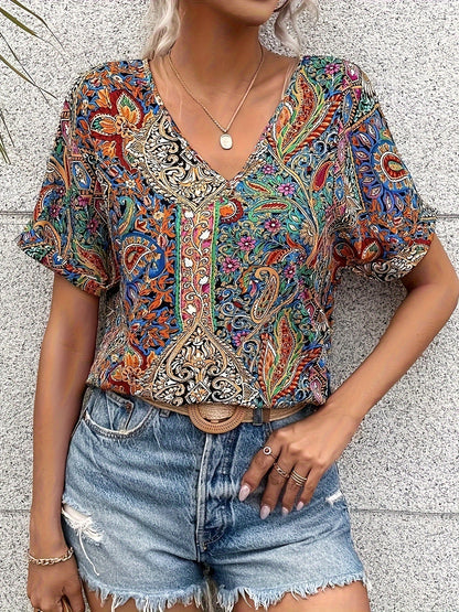 Sara | Månbelyst V-ringad Blus