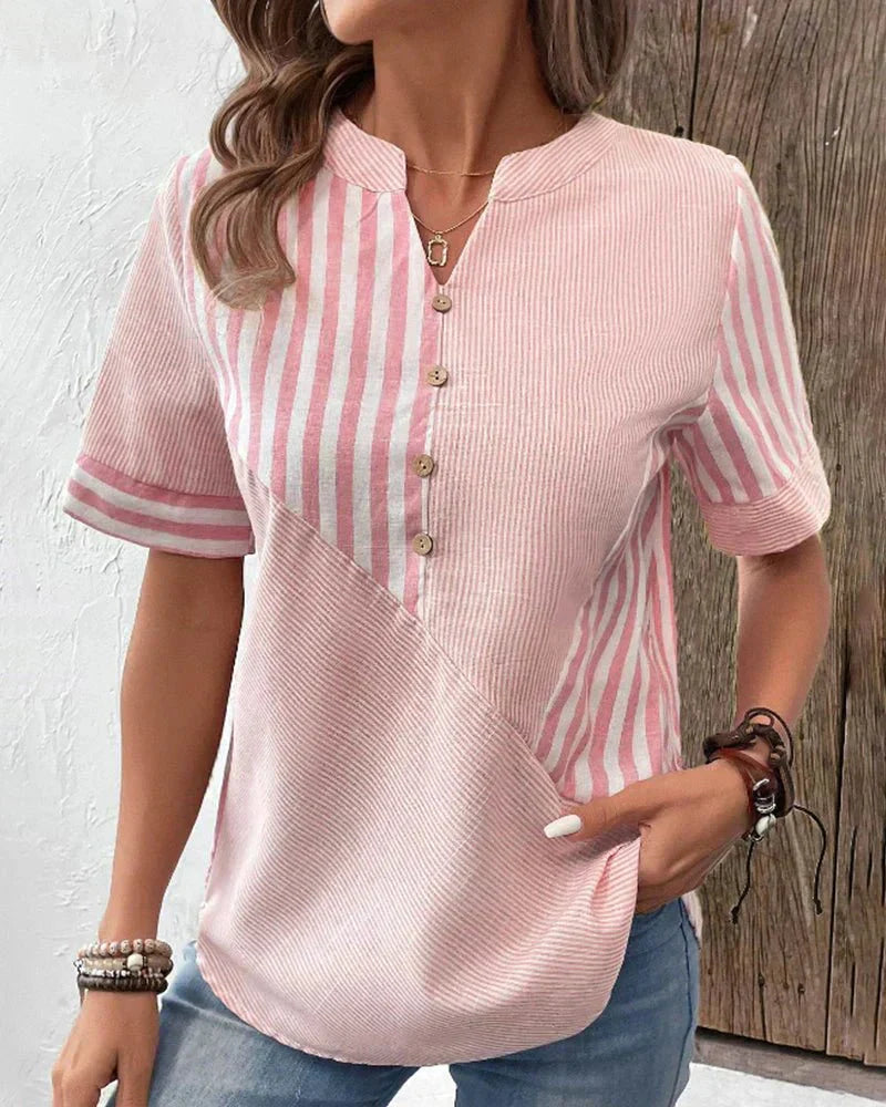 Lila | Mjuk Randig Blus
