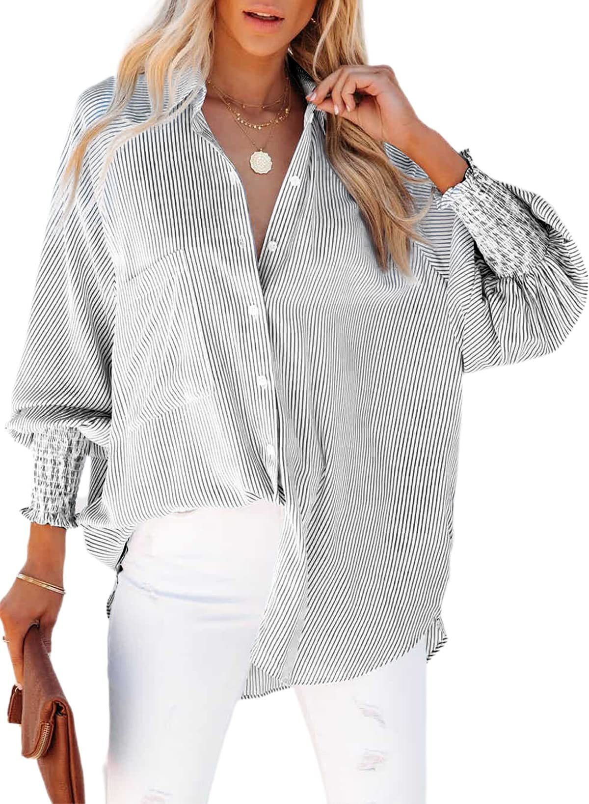 Jillian | Elegant Randig Skjorta