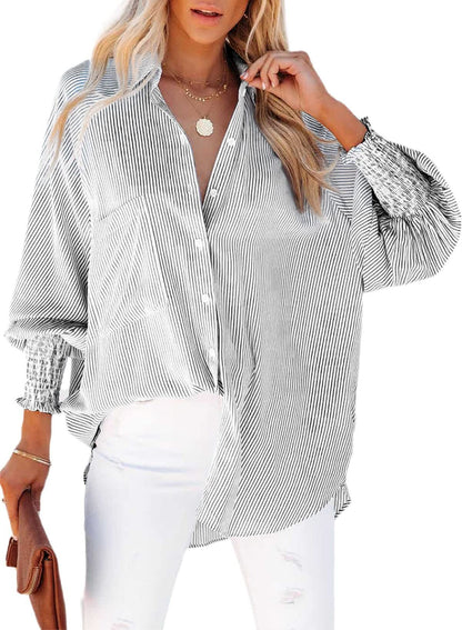 Jillian | Elegant Randig Skjorta