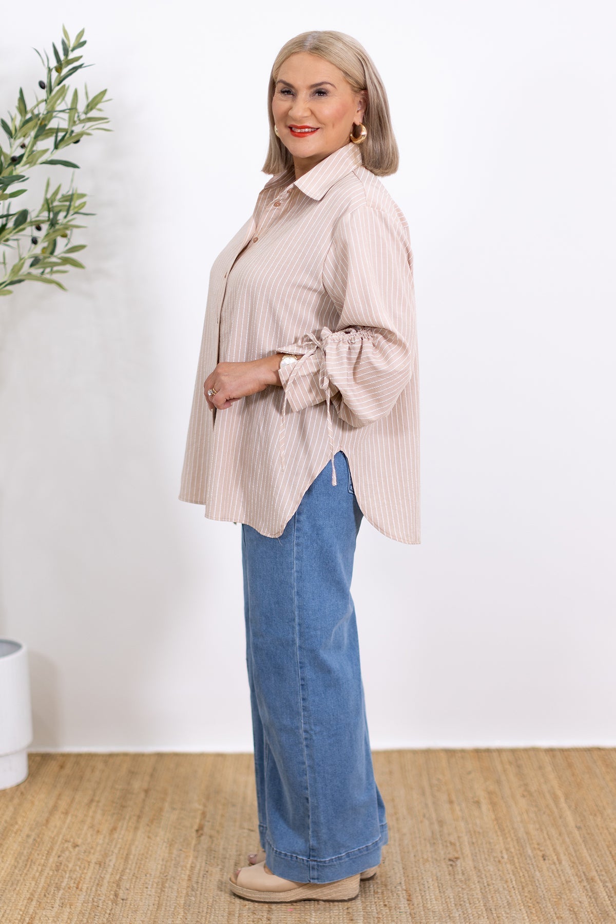 Laura | Oversized Randig Skjorta