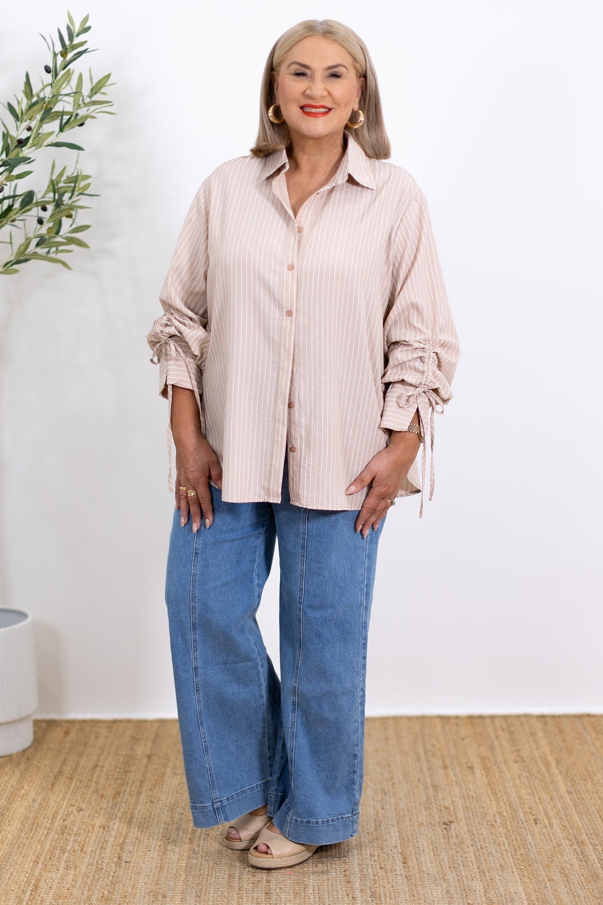 Laura | Oversized Randig Skjorta