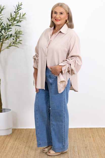 Laura | Oversized Randig Skjorta