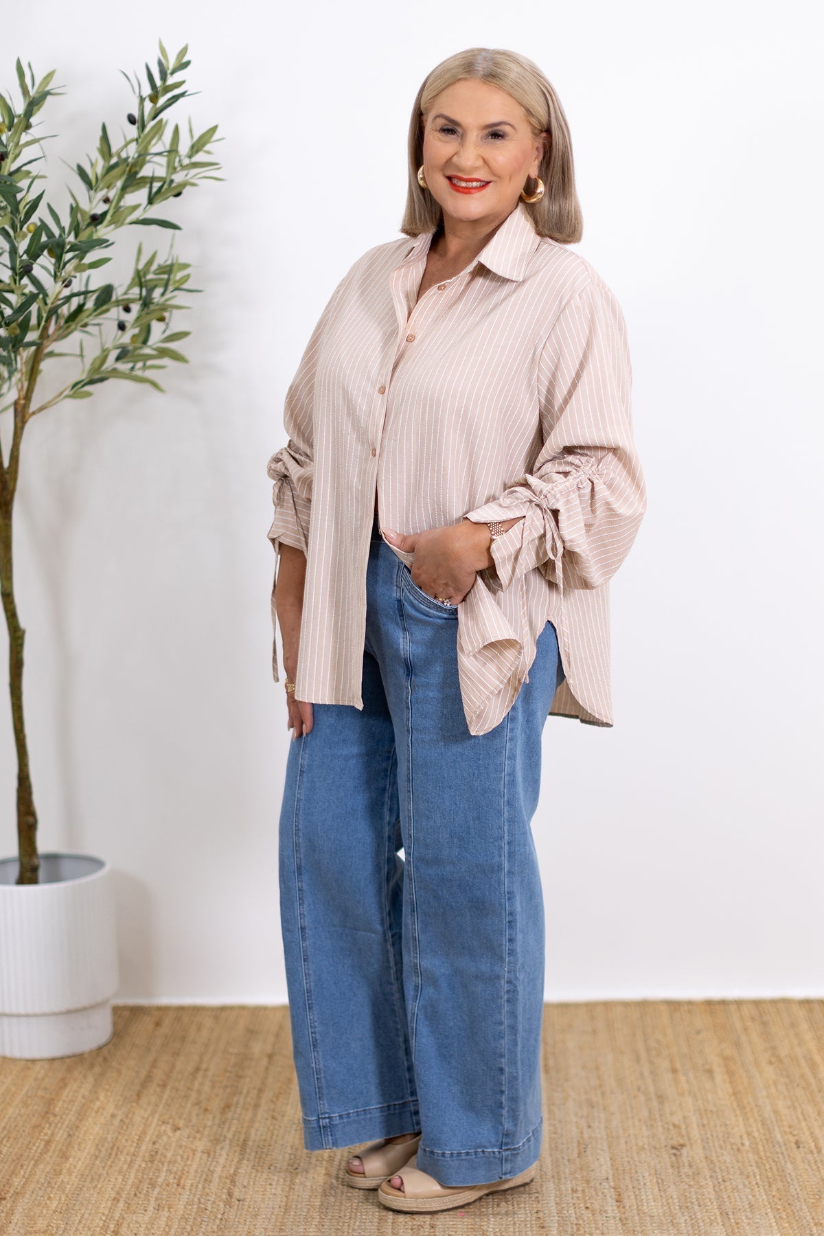 Laura | Oversized Randig Skjorta