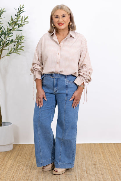 Laura | Oversized Randig Skjorta