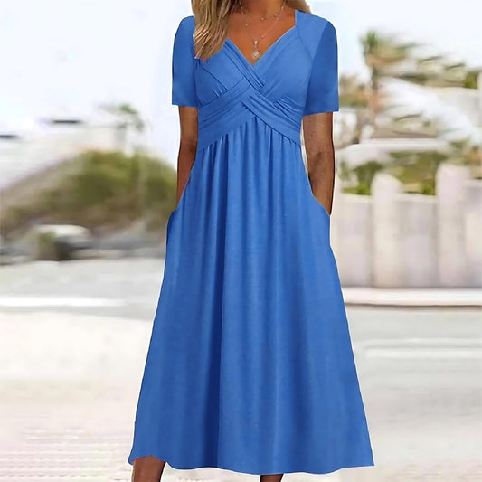 Tamma | Chic Midi Klänning med Mag täckning