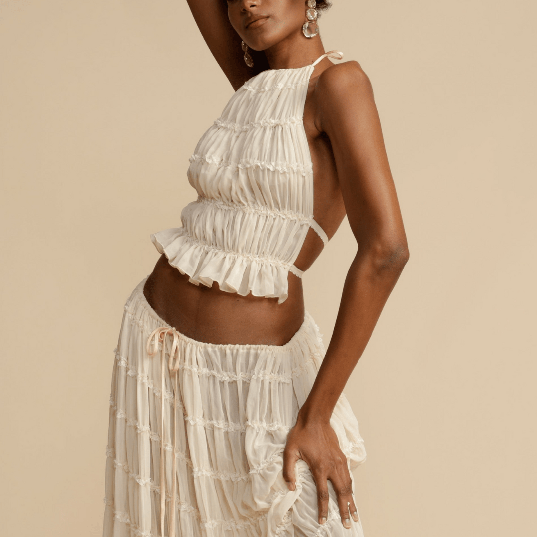 Lira | Halterneck Top och Kjol Set