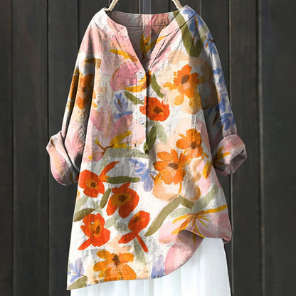 Emilia | Blus med Blommig Accent