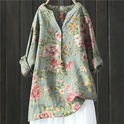 Emilia | Blus med Blommig Accent