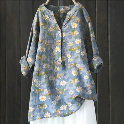 Emilia | Blus med Blommig Accent