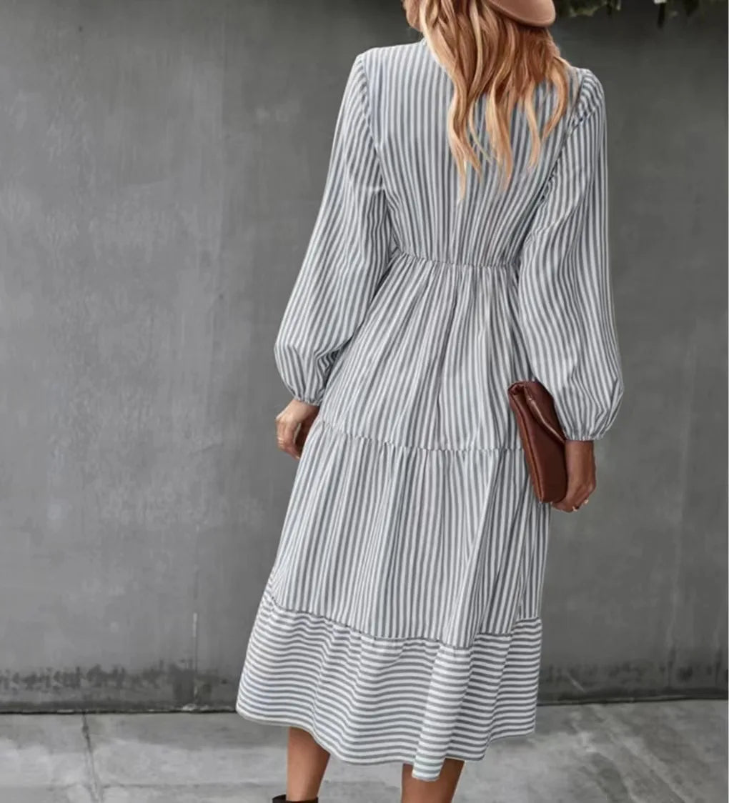 Kaitlyn | Retro Randig Maxi Klänning