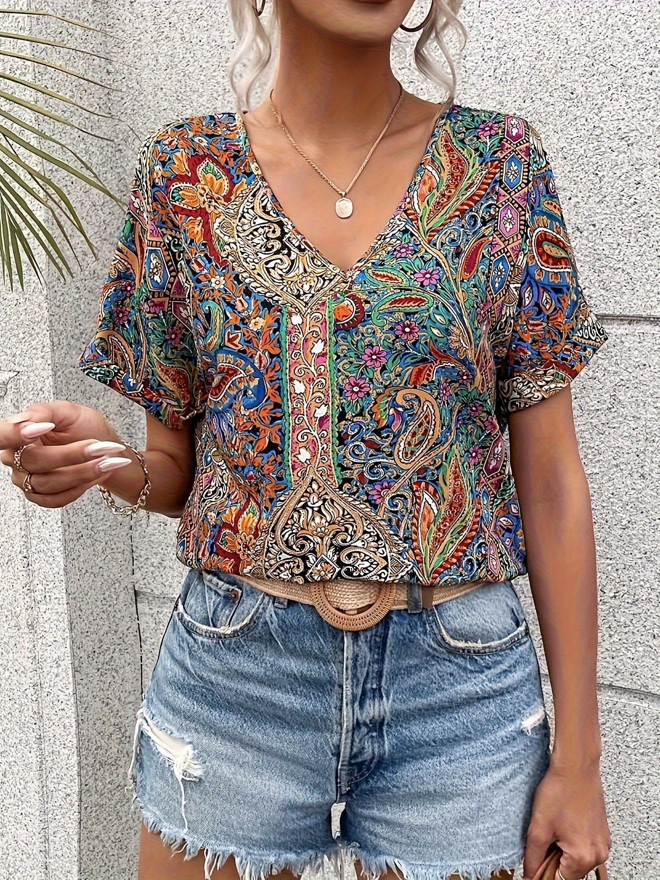 Sara | Månbelyst V-ringad Blus