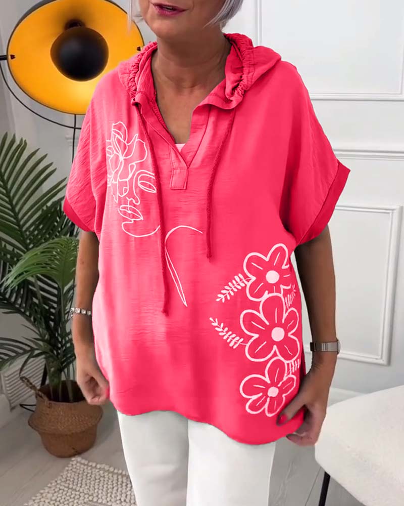 Lory | Blommig Huva Blus