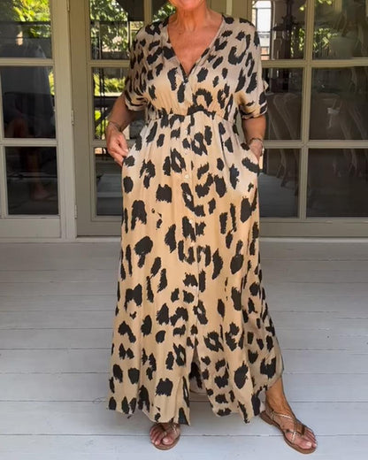 Lucia | Chic Leopardmönstrad Klänning