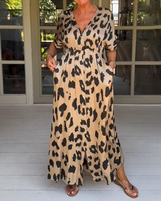 Lucia | Chic Leopardmönstrad Klänning